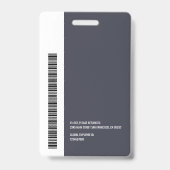 Strichcode für den benutzerdefinierten Farbblock-L Ausweis (Rückseite)