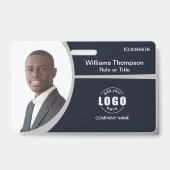 Strichcode für Foto-Logo für Mitarbeiter Grau Ausweis (Vorderseite)