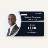 Strichcode für Foto-Logo für Mitarbeiter Grau Ausweis (Vorderseite)