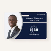 Strichcode für Foto-Logo für Mitarbeiter Grau Ausweis (Vorderseite)