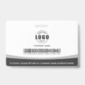 Strichcode für Foto-Logo für Mitarbeiter Grau Ausweis (Rückseite)