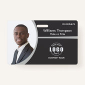 Strichcode für Foto-Logo für Mitarbeiter Grau Ausweis (Vorderseite)