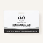 Strichcode für Foto-Logo für Mitarbeiter Grau Ausweis (Rückseite)