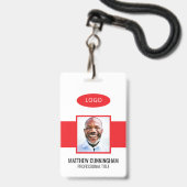 Strichcode für Mitarbeiter mit moderner Farbe Ausweis (Front with Lanyard)