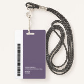 Strichcode für Mitarbeiter mit moderner Farbe Ausweis (Rückseite mit Schlüsselband)