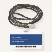 Strichcode für moderne benutzerdefinierte Logos Ausweis (Rückseite mit Schlüsselband)