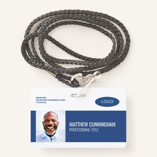 Strichcode für moderne benutzerdefinierte Logos Ausweis (Vorderseite mit Schlüsselband)