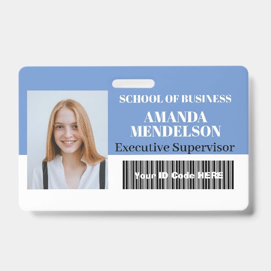 Strichcode für personalisiertes horizontales Foto Ausweis (Front)