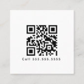 Strichcode für Salon Barber Business-Logos Quadratische Visitenkarte (Rückseite)