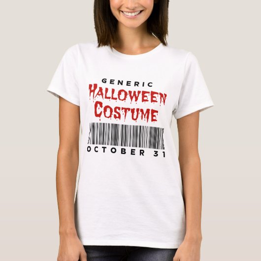 Strichcode Generisches Halloween-Kostüm 31. Oktobe T-Shirt (Vorderseite)