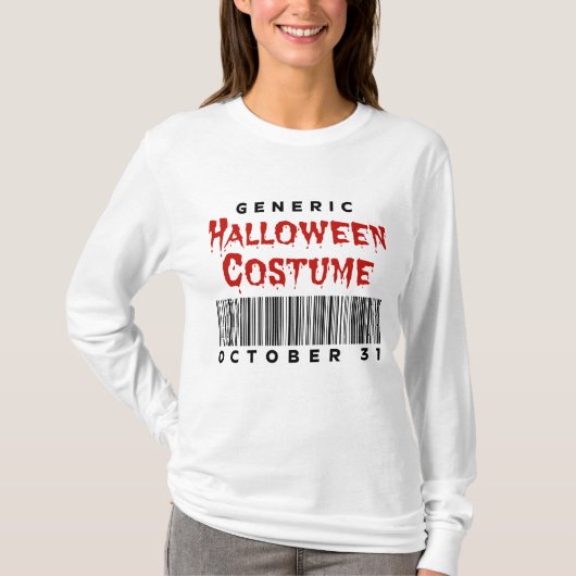 Strichcode Generisches Halloween-Kostüm 31. Oktobe T-Shirt (Vorderseite)