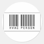 Strichcode HVAC Person Runder Aufkleber (Vorderseite)