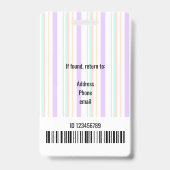 Strichcode-ID-Code für einfache Streifen Ausweis (Rückseite)