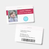 Strichcode-ID des Fotos für den benutzerdefinierte Ausweis (Vorder- & Rückseite)