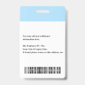 Strichcode-ID des Fotos für den benutzerdefinierte Ausweis (Rückseite)