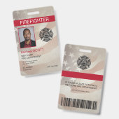 Strichcode-ID des Fotos für den Feuerwehrmann Ausweis (Front & Back)
