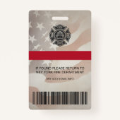 Strichcode-ID des Fotos für den Feuerwehrmann Ausweis (Rückseite)