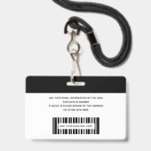 Strichcode-ID des Fotos für einfache Mitarbeiter Ausweis (Back with Lanyard)