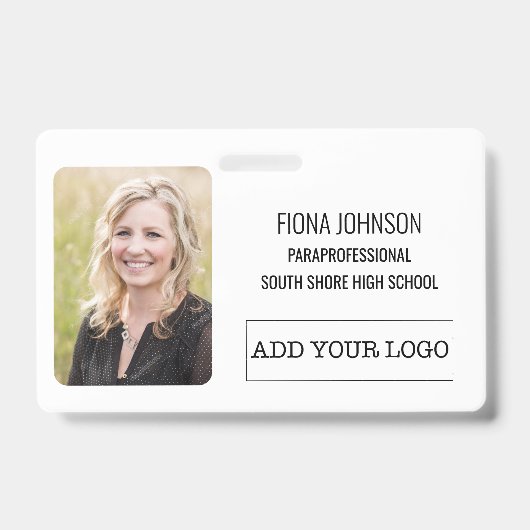 Strichcode-ID des Fotos für einfache Mitarbeiter Ausweis (Vorderseite)