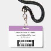 Strichcode-ID des Fotos für einfache Mitarbeiter Ausweis (Back with Lanyard)