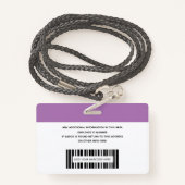 Strichcode-ID des Fotos für einfache Mitarbeiter Ausweis (Rückseite mit Schlüsselband)