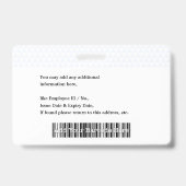 Strichcode-ID des Fotos für Mitarbeiter Ausweis (Back)