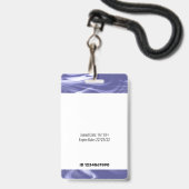 Strichcode-ID-Foto-Vorlage Lila blaue Marmornadel Ausweis (Rückseite mit Lanyard)
