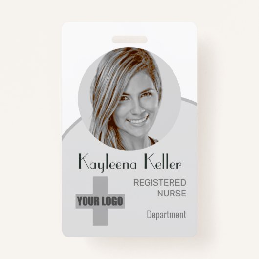 Strichcode-ID für das Foto mit schlichtem grauem K Ausweis (Vorderseite)