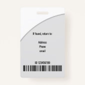 Strichcode-ID für das Foto mit schlichtem grauem K Ausweis (Rückseite)