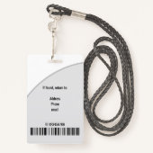 Strichcode-ID für das Foto mit schlichtem grauem K Ausweis (Rückseite mit Schlüsselband)