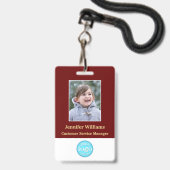 Strichcode-ID für Foto-Name des Mitarbeiters Ausweis (Vorderseite mit Lanyard)