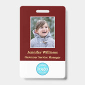 Strichcode-ID für Foto-Name des Mitarbeiters Ausweis (Vorderseite)