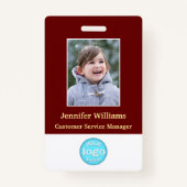 Strichcode-ID für Foto-Name des Mitarbeiters Ausweis (Vorderseite)