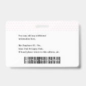 Strichcode-ID für Foto-Namen von Mitarbeitern Ausweis (Rückseite)