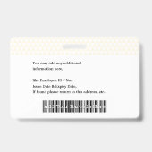 Strichcode-ID für Foto-Namen von Mitarbeitern Ausweis (Rückseite)