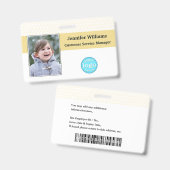 Strichcode-ID für Foto-Namen von Mitarbeitern Ausweis (Vorder- & Rückseite)