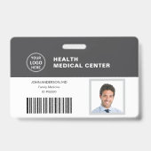Strichcode-ID Medizin Gesundheitsklinik Arzt Grau Ausweis (Vorderseite)