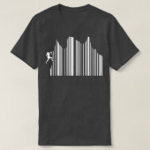 Strichcode Klettern Supermarkt Klettersteiger T-Shirt (Design vorne)
