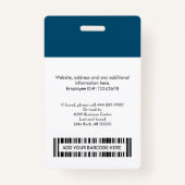 Strichcode-Logo des benutzerdefinierten Fotos Name Ausweis (Rückseite)