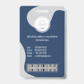 Strichcode-Logo-Tag-Mitarbeiter Ausweis (Rückseite)