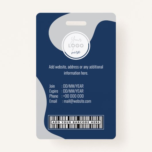 Strichcode-Logo-Tag-Mitarbeiter Ausweis (Rückseite)