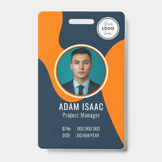 Strichcode-Logo-Tag-Mitarbeiter Ausweis (Vorderseite)