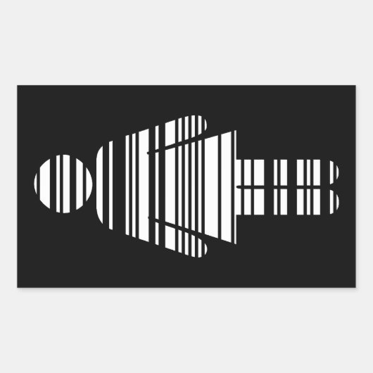 Strichcode-Mädchen Rechteckiger Aufkleber (Vorderseite)