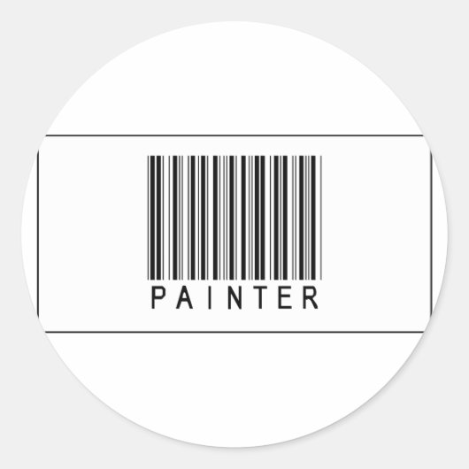 Strichcode-Maler Runder Aufkleber (Vorderseite)