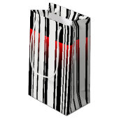 Strichcode mit Laserscanner Kleine Geschenktüte (Rückseite Schrägansicht)
