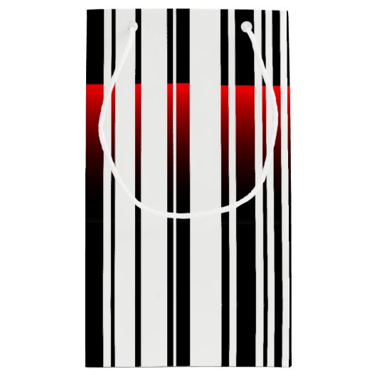 Strichcode mit rotem Laserscanner Kleine Geschenktüte (Rückseite)