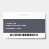Strichcode moderner Logo-Mitarbeiter Ausweis (Rückseite)