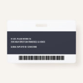 Strichcode moderner Logo-Mitarbeiter Ausweis (Rückseite)