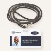 Strichcode moderner Logo-Mitarbeiter Ausweis (Vorderseite mit Schlüsselband)