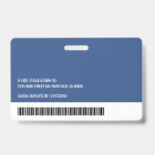 Strichcode moderner Logo-Mitarbeiter Ausweis (Back)